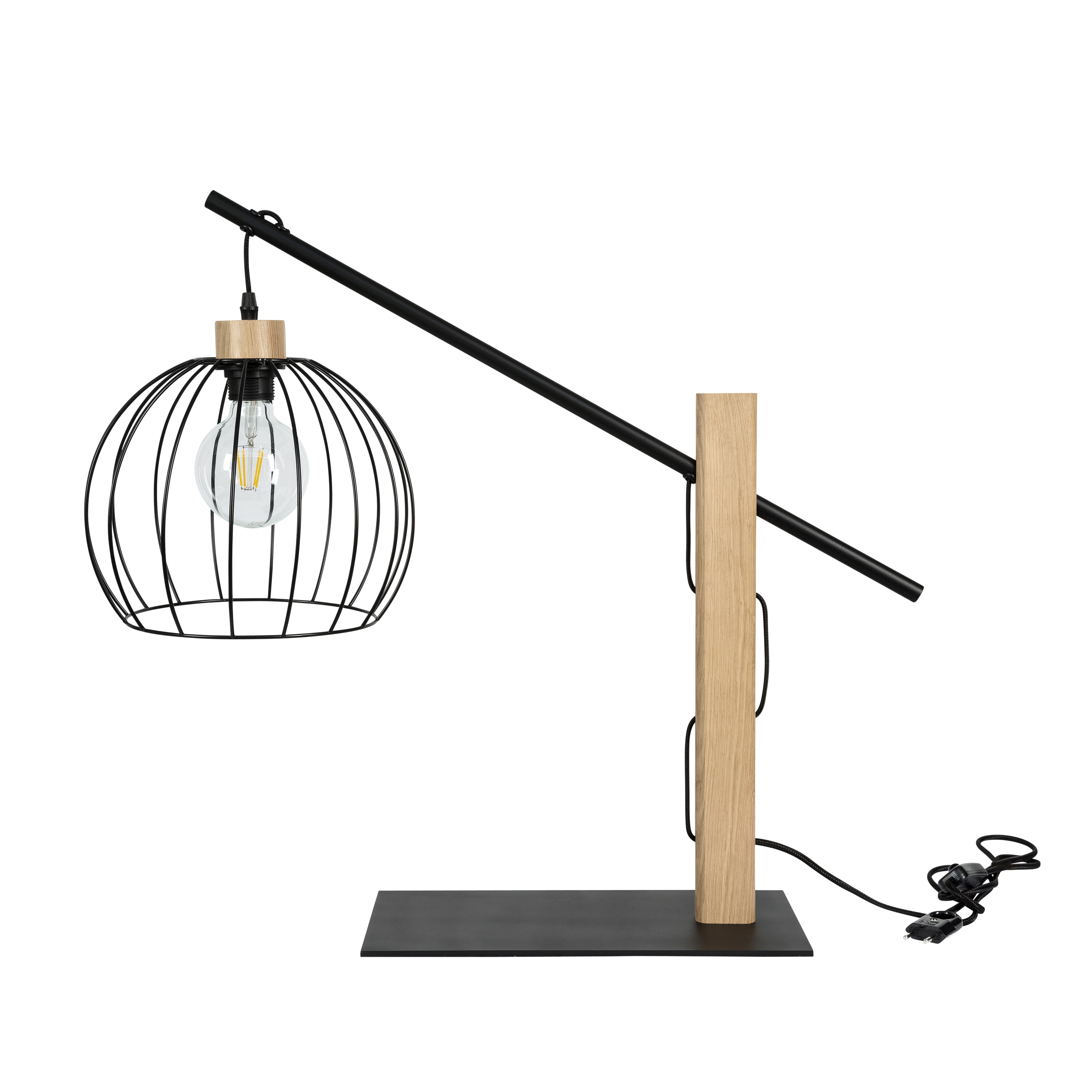 Levně BRITOP Stolní lampa MANDARINE, 1xE27, v. 67 cm Barva podstavy: Dubové dřevo