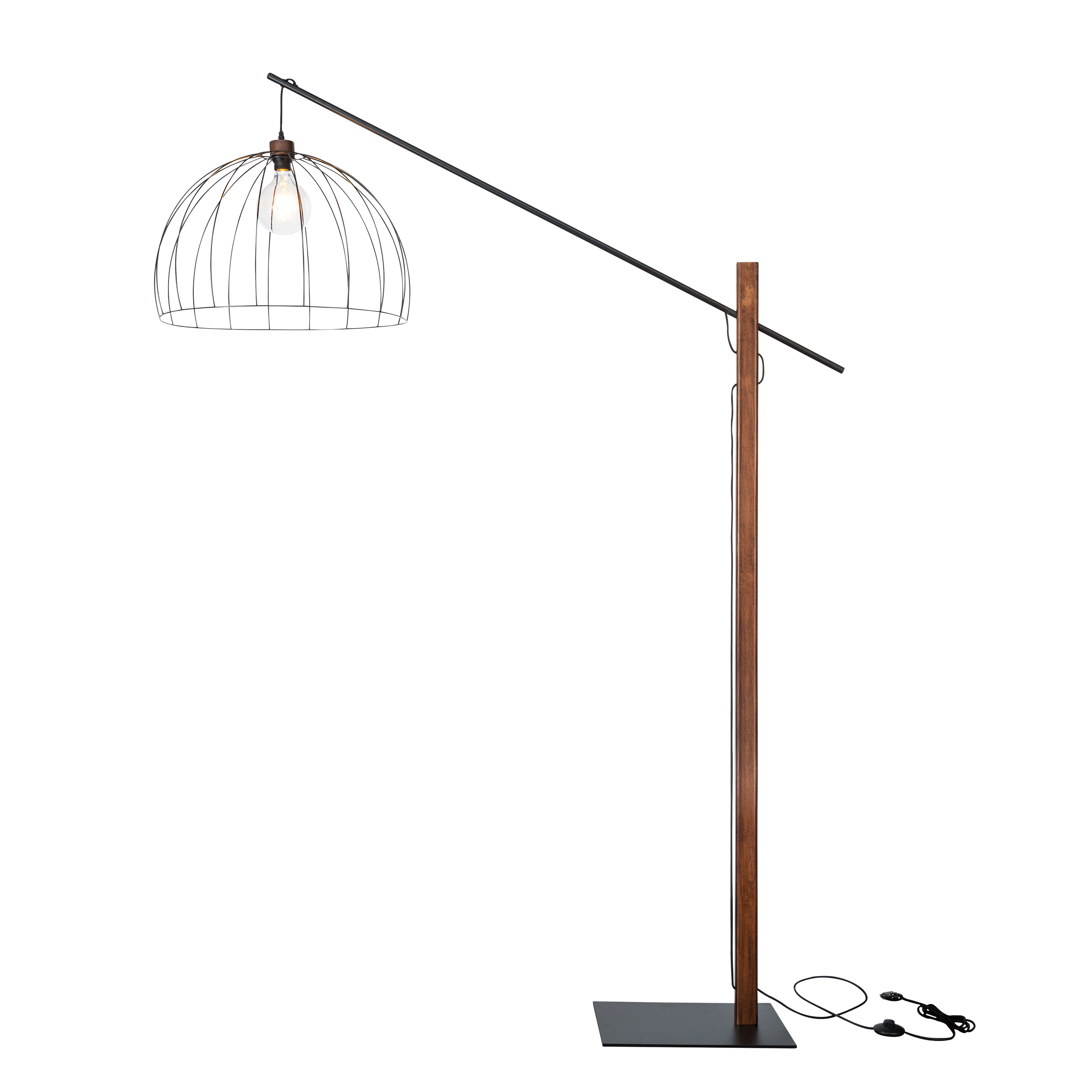Levně BRITOP Stojací lampa MANDARINE, 1xE27, v. 210 cm Barva podstavy: Bukové dřevo