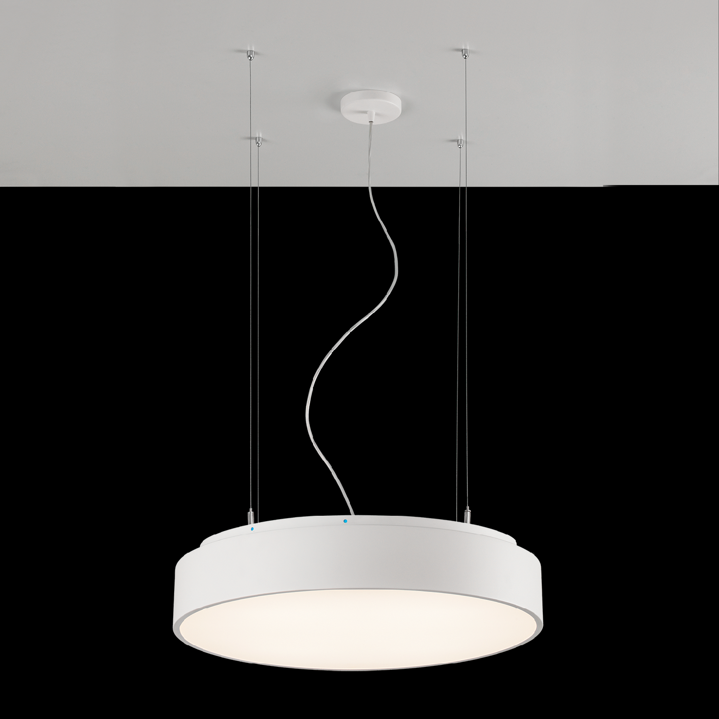 ACB Iluminacion Závěsné LED svítidlo s čističkou vzduchu ISIA,  ⌀ 60 cm, CRI90, CCT switch 3000-4000K, dálkový ovladač Barva: Bílá