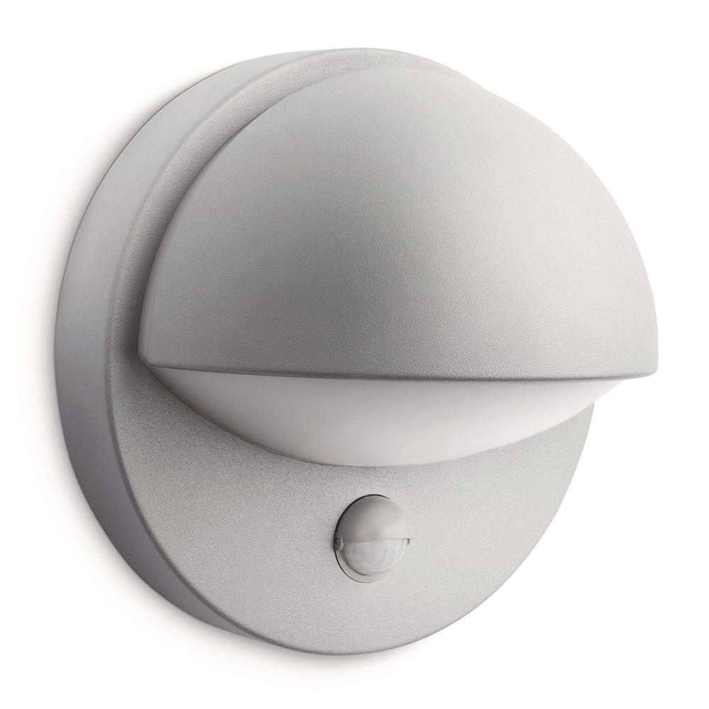 Venkovní nástěnné svítidlo Philips JUNE 1xE27, IP44 s čidlem Barva: Šedá