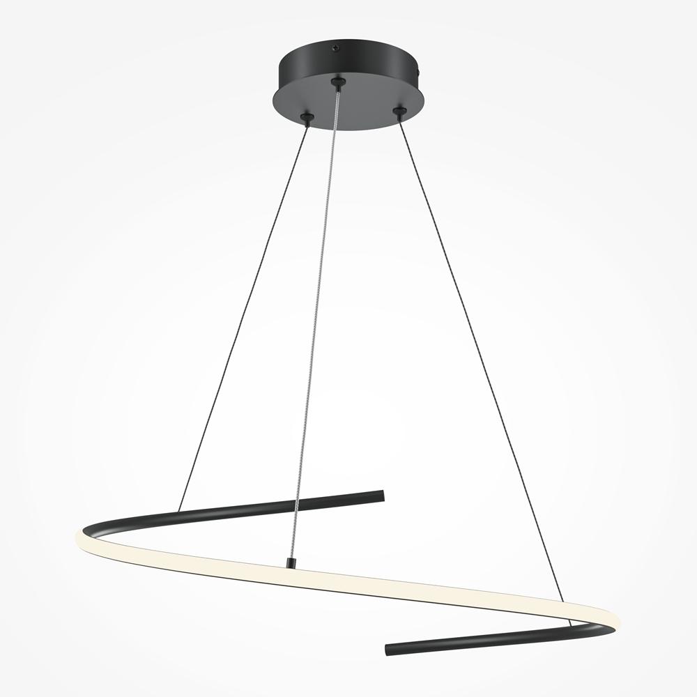 Maytoni Závěsné LED svítidlo CURVE, 31W,  Ø 60 cm, CRI80 Barva: Černá