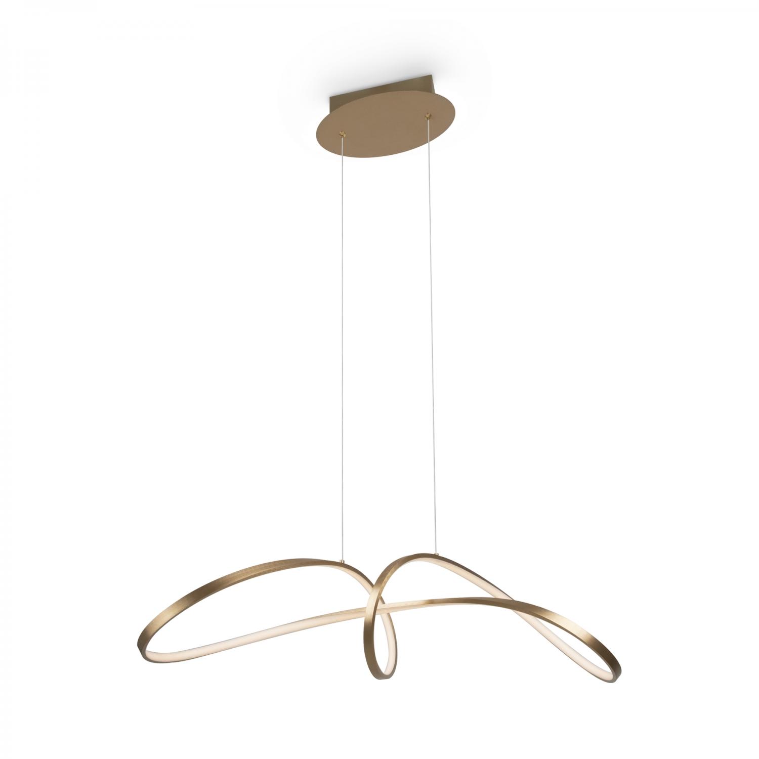 Maytoni Závěsné LED svítidlo CURVE, 42W, d. 92 cm, CRI85 Barva: Zlatá