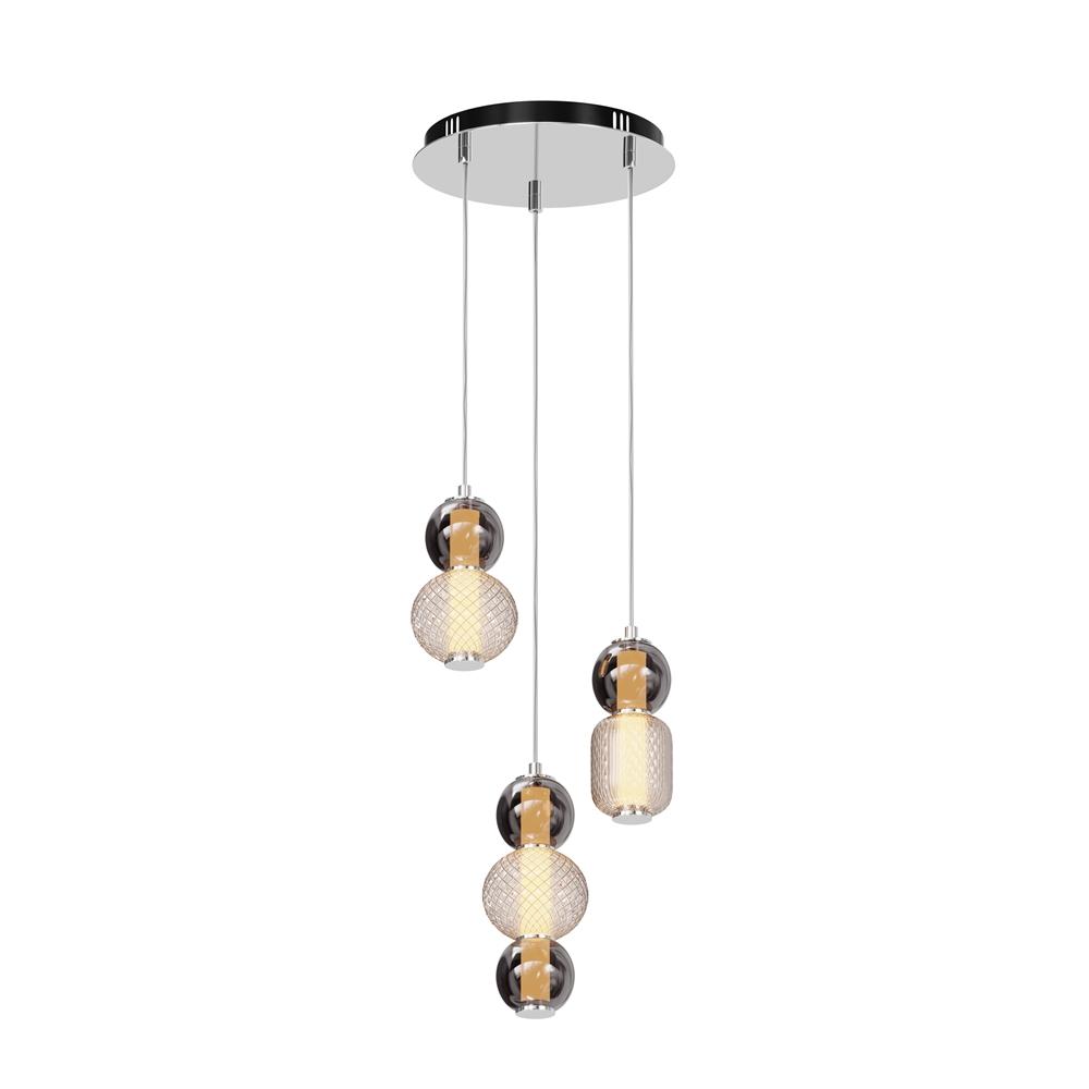 Maytoni Závěsné LED svítidlo DROP, 33W, Ø 38 cm, CRI80 Barva: Chrom