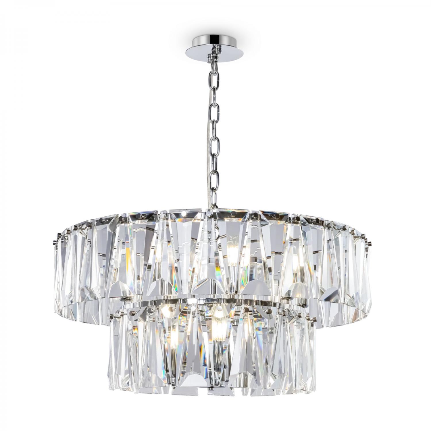Maytoni Závěsné svítidlo PUNTES, 12xE14, Ø 68 cm Barva: Chrom