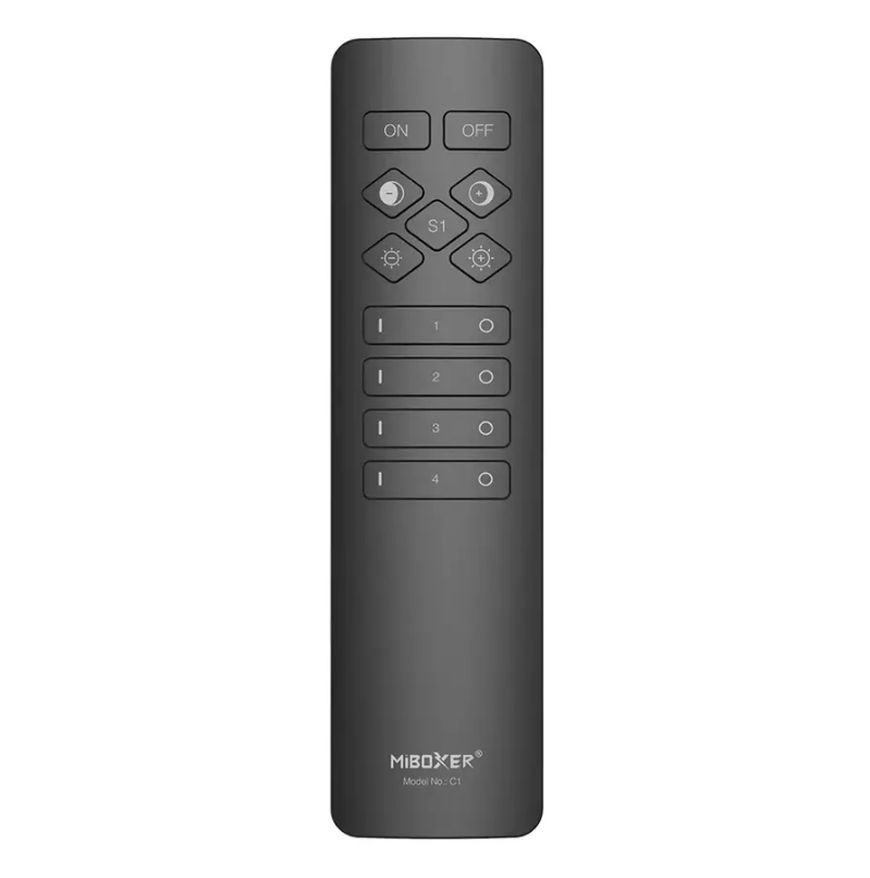 Levně Miboxer Dálkový ovladač Mi-light - 4 kanály, jednobarevné+CCT, 2.4GHz, C1