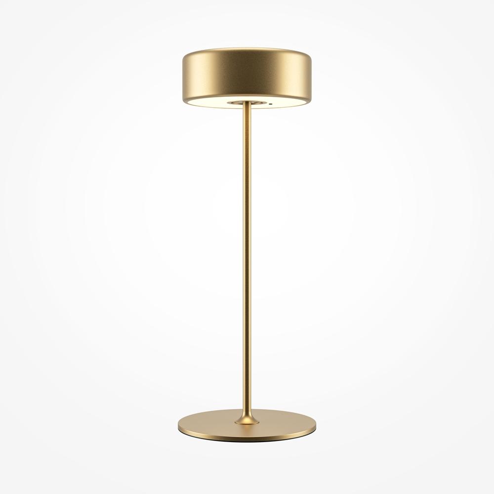Maytoni Přenosná stolní stmívatelná LED lampa jejíž vzhled navrhla AI, 3W, v. 34,5 cm, 2200K-4000K, IP20 Barva: Zlatá