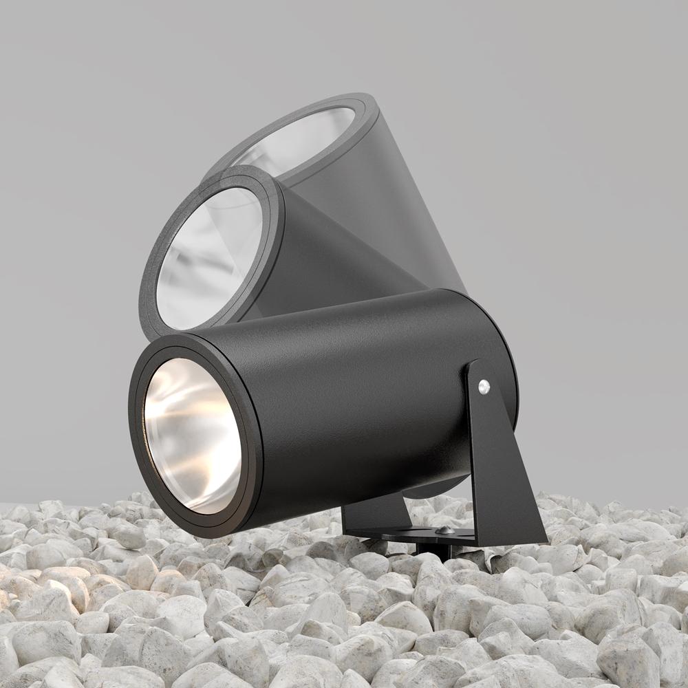 Maytoni Venkovní zapichovací LED svítidlo BERN, 30W, ⌀ 13 cm, 3000K, IP65 Barva: Grafit