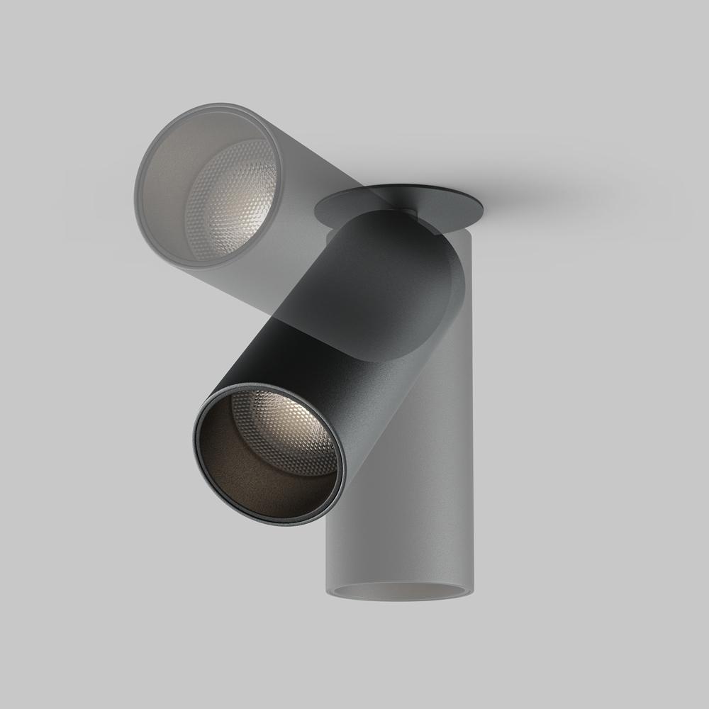 Maytoni Moderní zápustné stropní LED svítidlo FOCUS, 12W, v. 12,5 cm Barva: Černá, Chromatičnost: 4000K