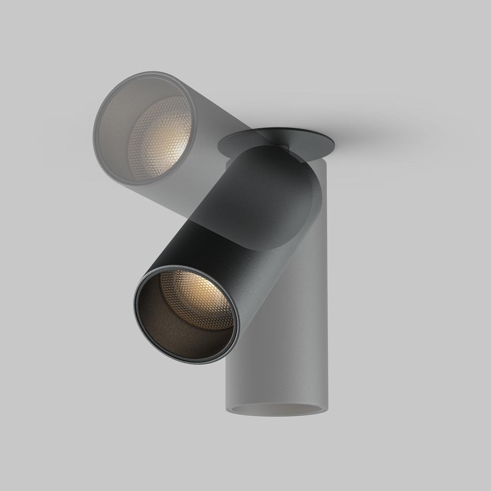 Maytoni Moderní zápustné stropní LED svítidlo FOCUS, 12W, v. 12,5 cm Barva: Černá, Chromatičnost: 3000K