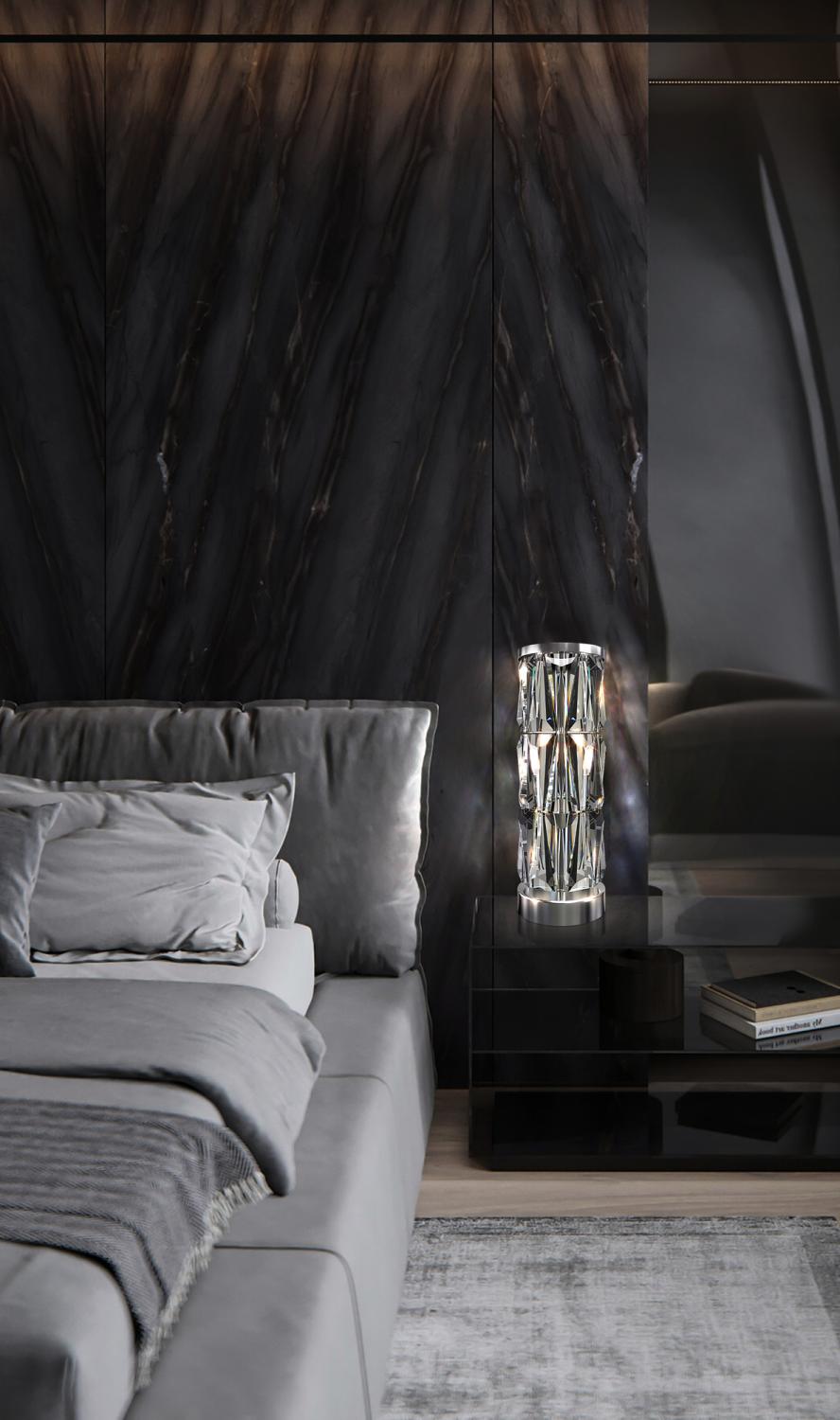 Maytoni Luxusní stolní lampa PUNTES, 60W, v. 58 cm, 2xE14 Barva: Chrom
