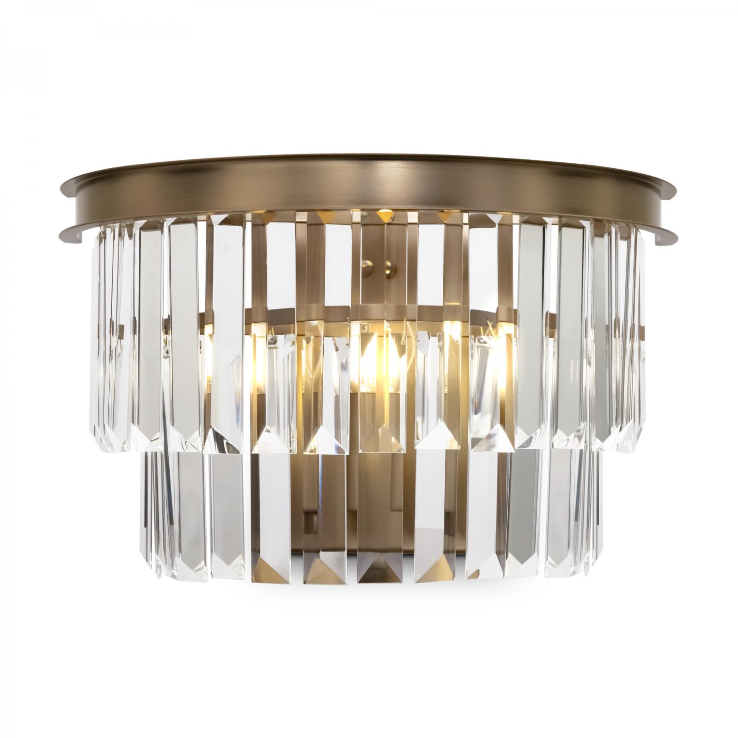 Maytoni Závěsné LED křišťálové svítidlo REVERO, Ø 50 cm, 7xE14, Barva: Mosazná