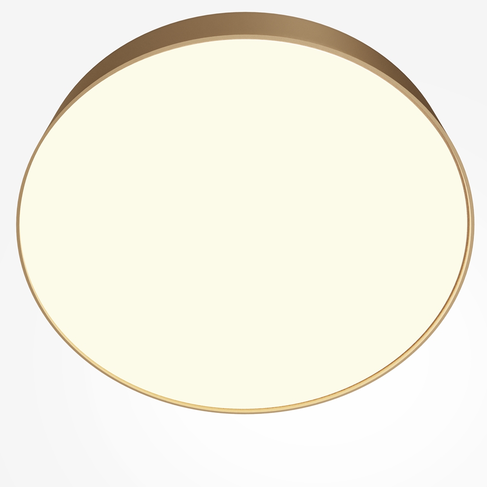 Levně Maytoni Moderní stropní LED svítidlo ZON, 45W, ⌀ 40 cm Barva: Zlatá, Teplota světla: 3000K - teplá bílá