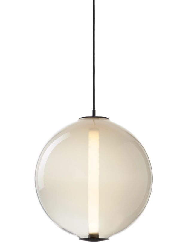 Bomma Luxusní závěsné svítidlo Buoy Sphere s baldachýnem Stmívání, řízení: DALI, Povrch Montury: Černá, Barva skla: bílá