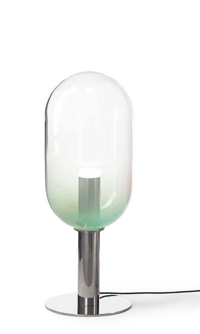 Luxusní stolní lampa Bomma Phenomena, capsule Barva skla: Čirá, Barva montury: Zlatá