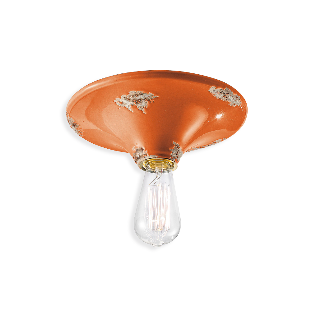 Levně Ferroluce Stropní retro svítidlo VINTAGE, Ø 25 cm, 1xE27 Barva: Oranžová