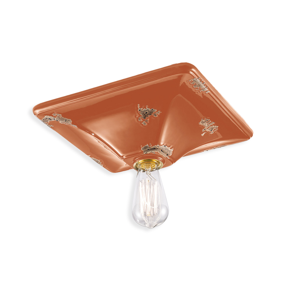 Levně Ferroluce Stropní retro svítidlo VINTAGE, š.31cm, 1xE27 Barva: Oranžová