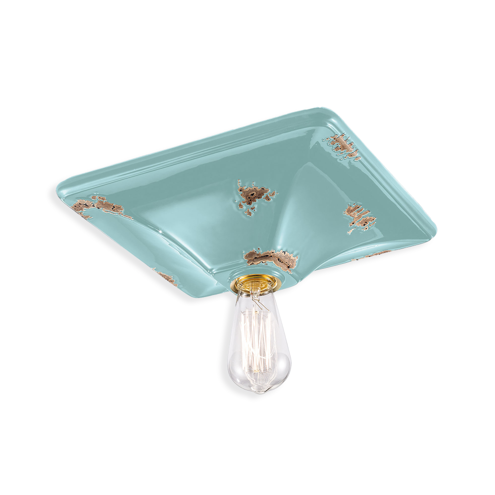 Levně Ferroluce Stropní retro svítidlo VINTAGE, š.31cm, 1xE27 Barva: Světle modrá
