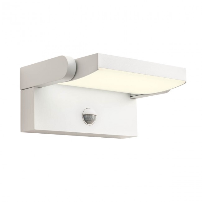 Redo Moderní venkovní nástěnné LED svítidlo FLIP s pohybovým senzorem, IP54, š.21,2cm Barva: Bílá