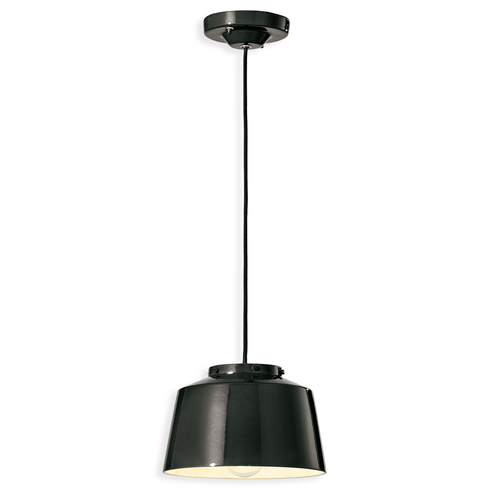 Levně Ferroluce Závěsné vintage svítidlo 50's, Ø 23 cm, 1xE27 Barva: Černá