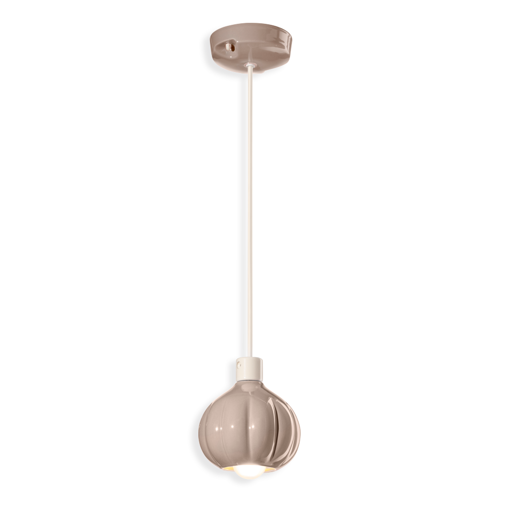 Levně Ferroluce Závěsné vintage svítidlo AFOXE', ∅ 13 cm, 1xE14 Barva: Šedá