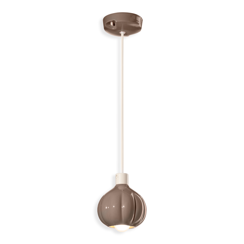 Levně Ferroluce Závěsné vintage svítidlo AFOXE', ∅ 13 cm, 1xE14 Barva: Hnědá