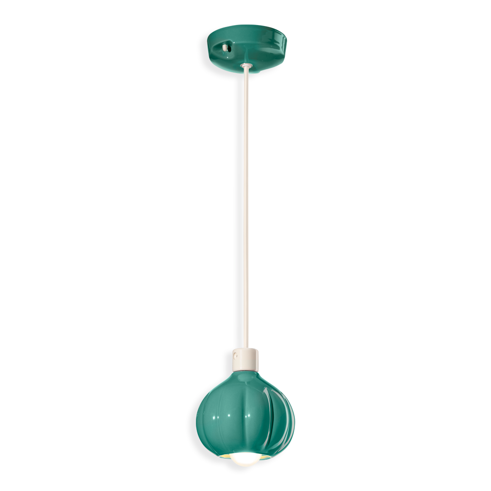 Levně Ferroluce Závěsné vintage svítidlo AFOXE', ∅ 13 cm, 1xE14 Barva: tyrkysová