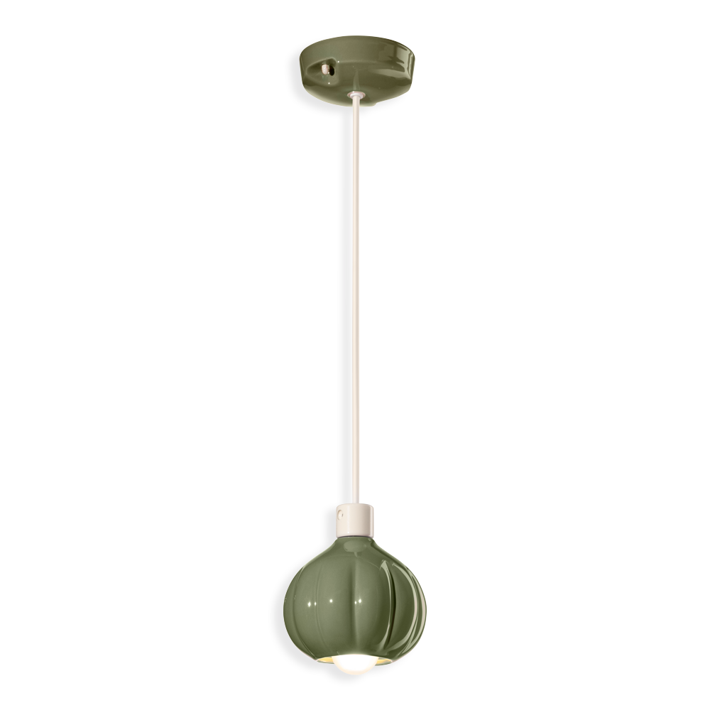 Levně Ferroluce Závěsné vintage svítidlo AFOXE', ∅ 13 cm, 1xE14 Barva: Zelená