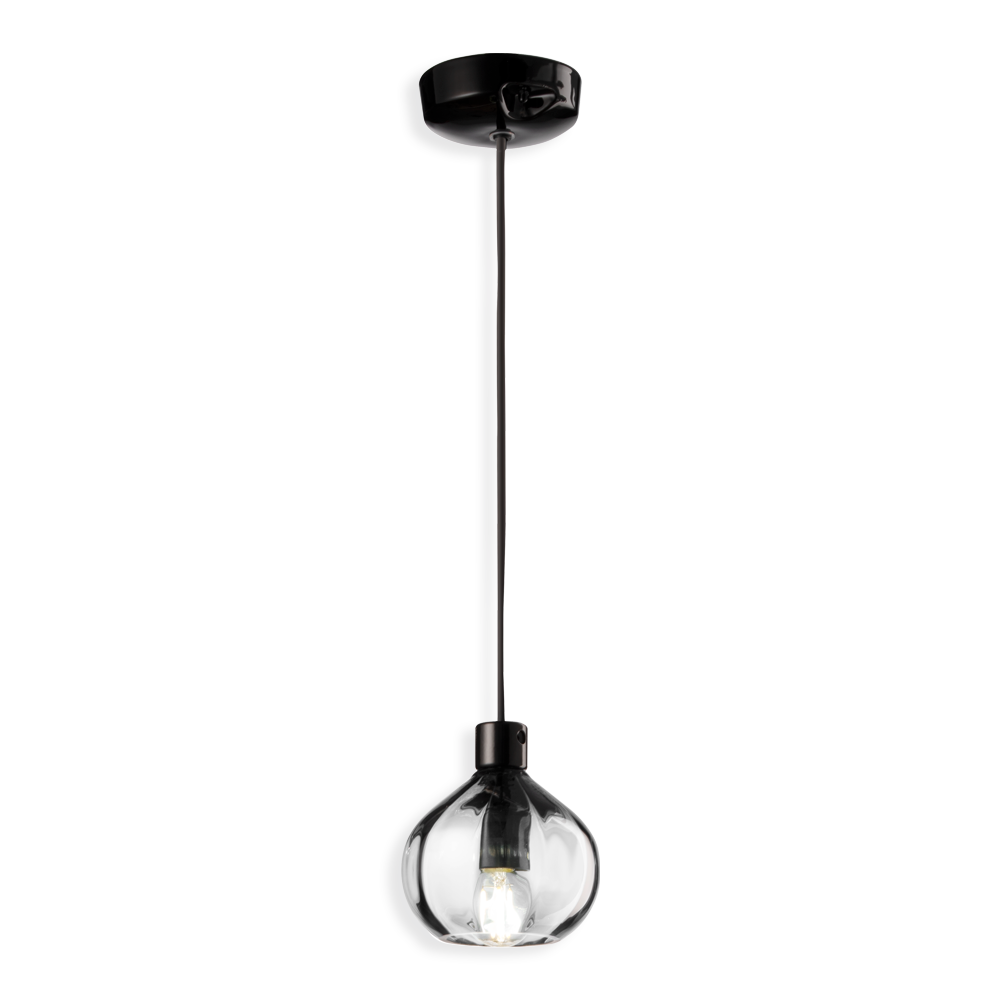 Levně Ferroluce Závěsné vintage svítidlo AFOXE', v. 14 cm, 1xE14 Barva stínidla: Transparetní
