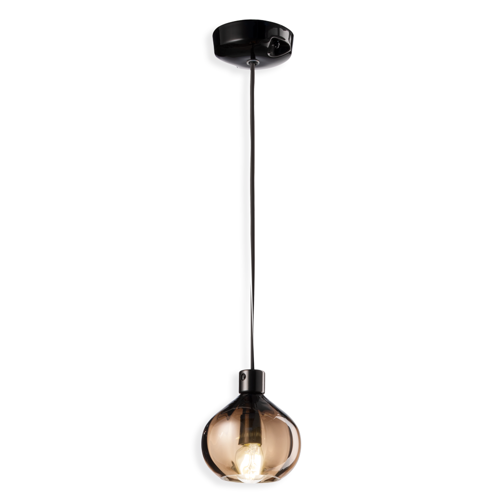 Levně Ferroluce Závěsné vintage svítidlo AFOXE', v. 14 cm, 1xE14 Barva stínidla: Bronzová