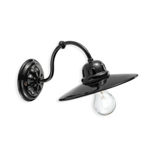 Ferroluce Nástěnné retro svítidlo B&W, š. 30 cm, 1xE27 Barva: Černá