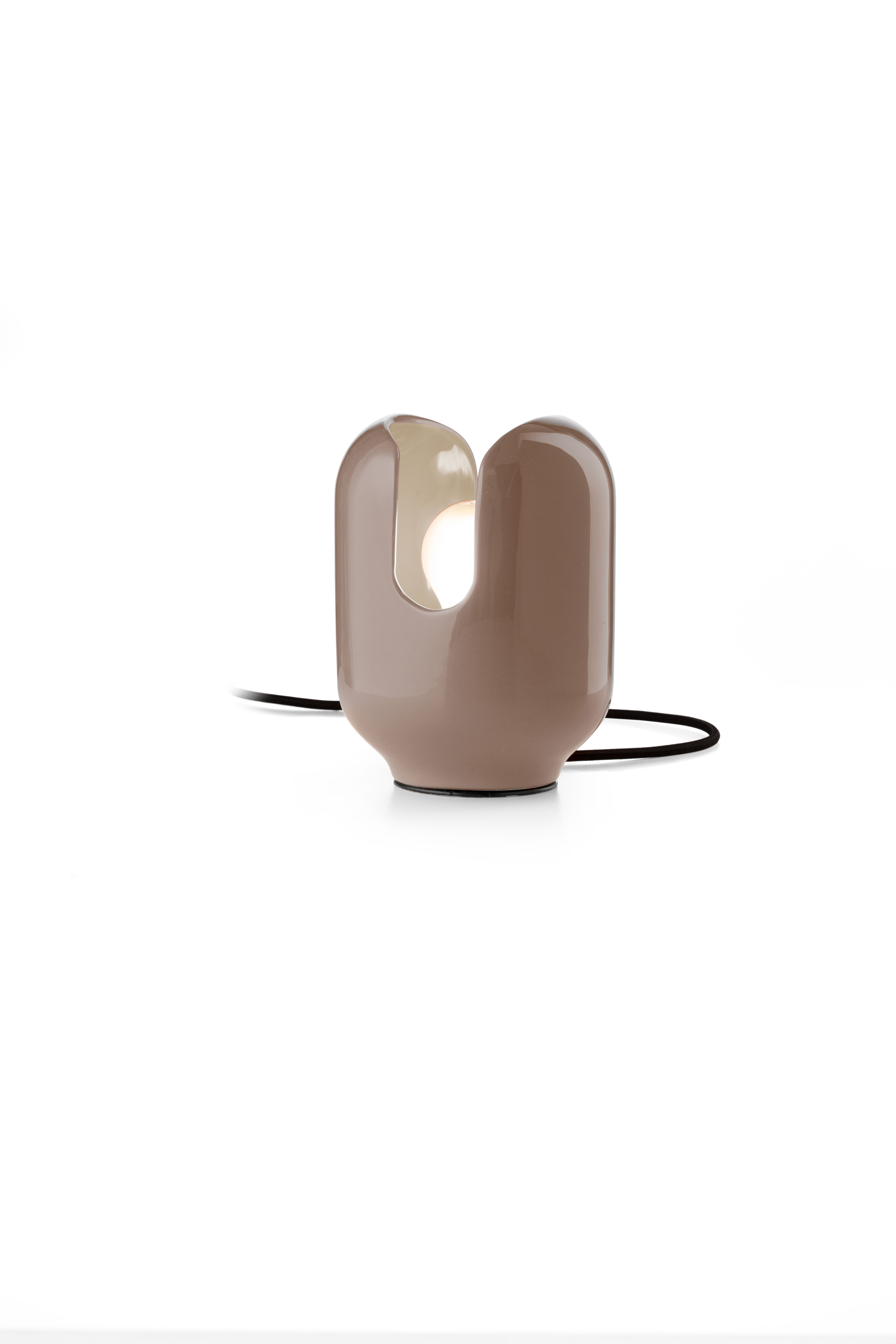 Ferroluce Designová stolní lampa BATUCADA, v. 20 cm, 1xE27 Barva: Hnědá