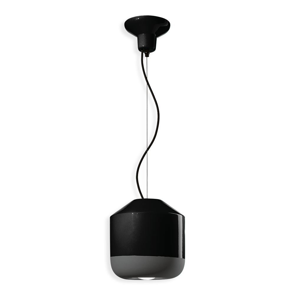 Ferroluce Závěsné svítidlo BELLOTA, ∅ 24 cm, 1xE27 Barva: Černá