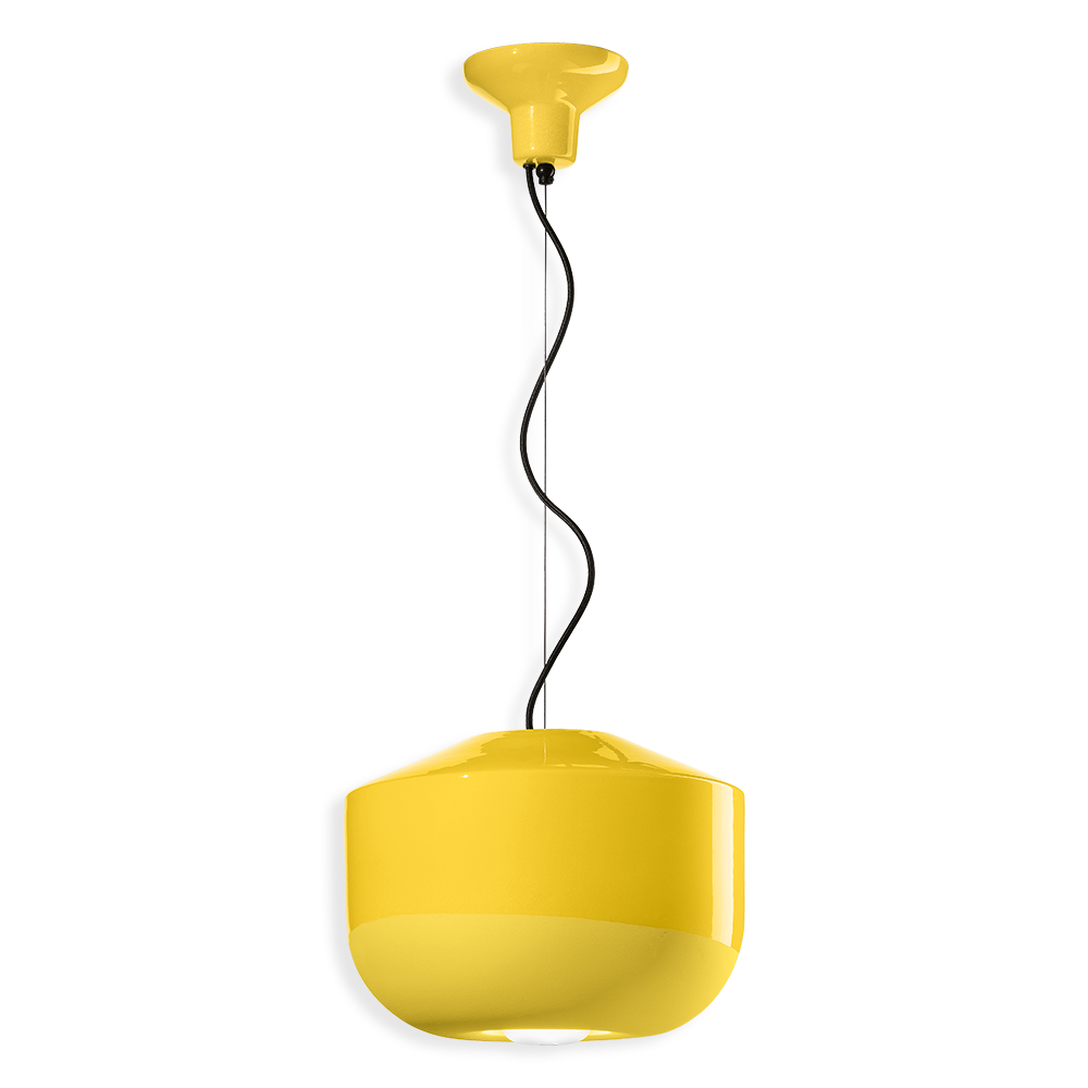 Ferroluce Závěsné svítidlo BELLOTA, ∅ 35 cm, 1xE27 Barva: Citronová žlutá