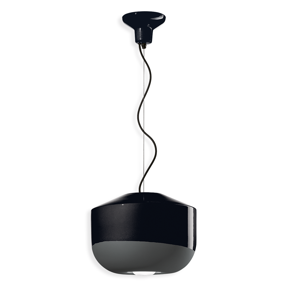 Ferroluce Závěsné svítidlo BELLOTA, ∅ 35 cm, 1xE27 Barva: Černá