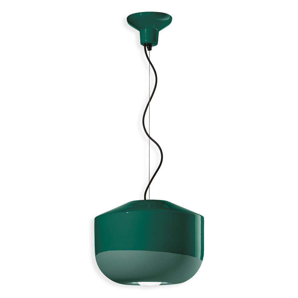 Ferroluce Závěsné svítidlo BELLOTA, ∅ 35 cm, 1xE27 Barva: Zelená