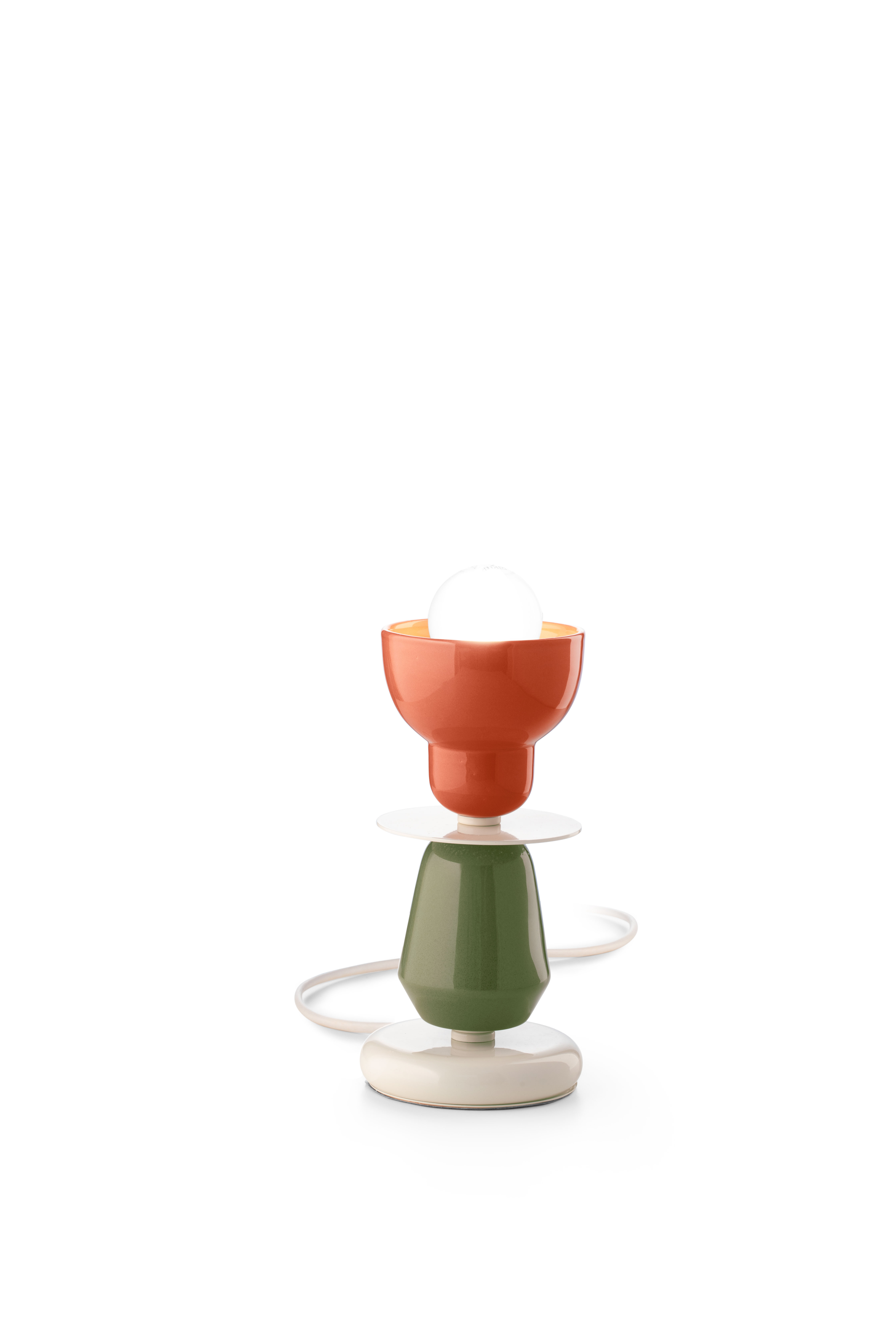 Levně Ferroluce Stolní vintage lampa BERIMBAU, v. 24 cm, 1xE27 Barva stínidla: Oranžová