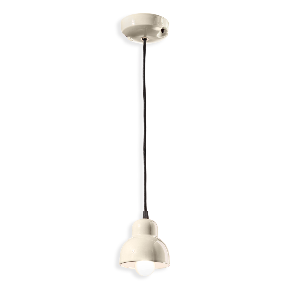 Ferroluce Závěsné svítidlo BERIMBAU, ∅ 11 cm, 1xE14 Barva: Krémová bílá
