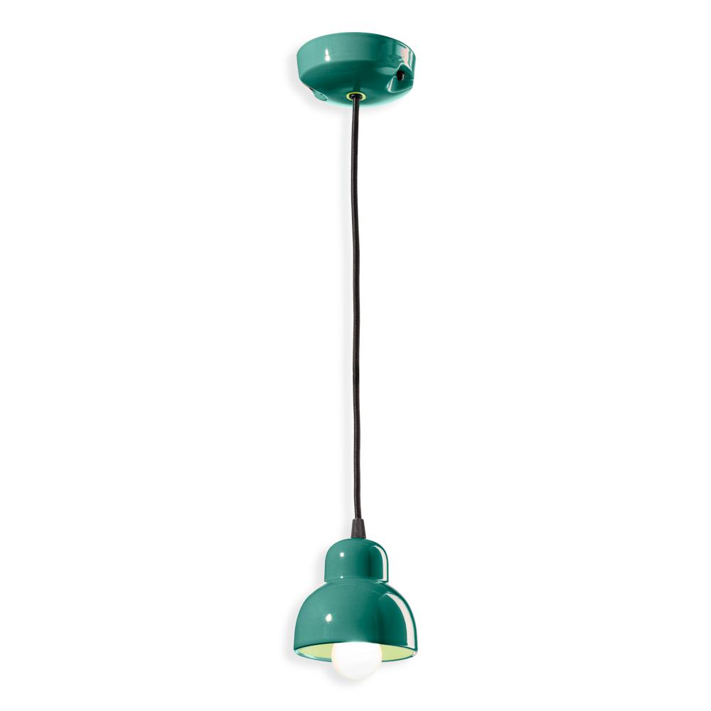 Ferroluce Závěsné svítidlo BERIMBAU, ∅ 11 cm, 1xE14 Barva: tyrkysová