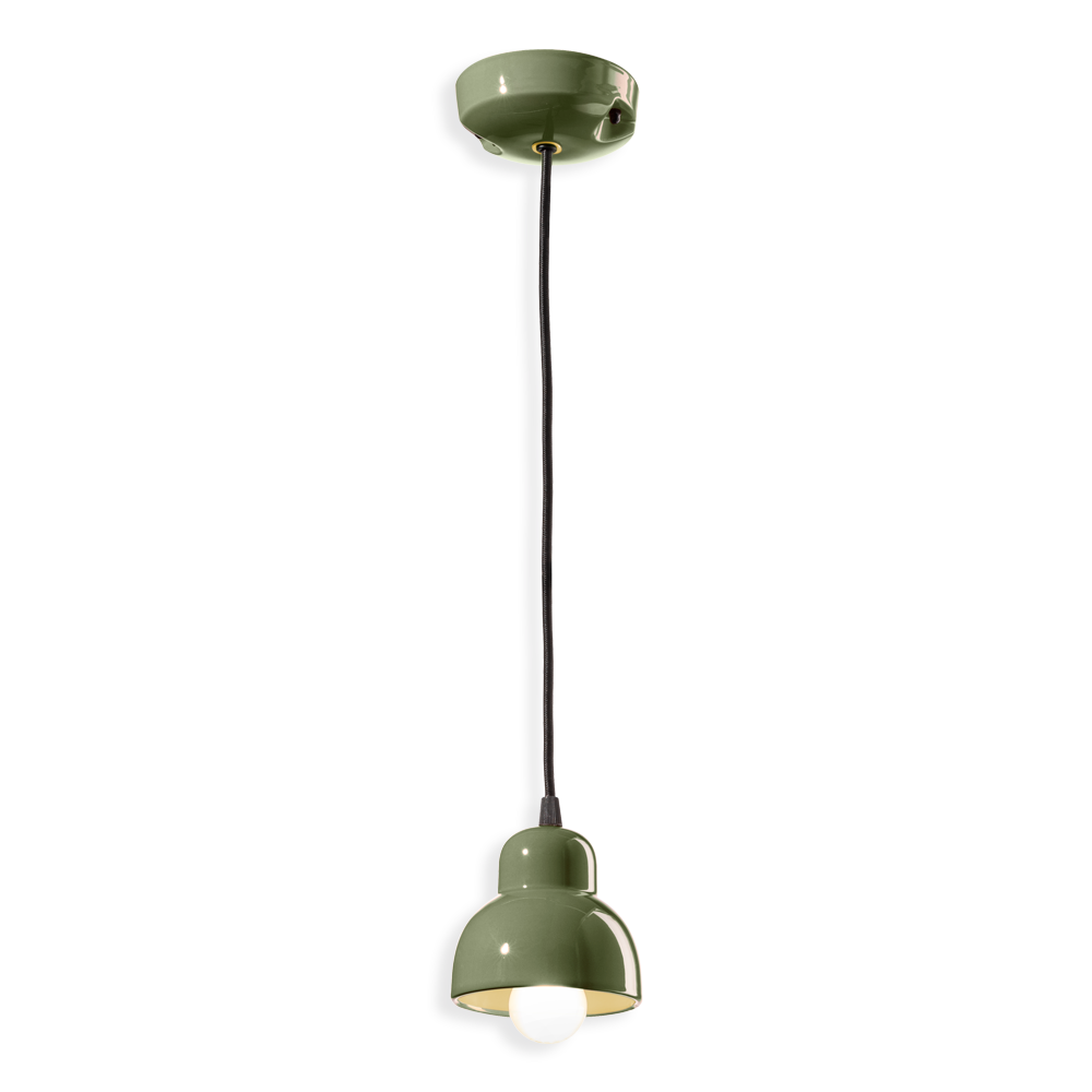 Ferroluce Závěsné svítidlo BERIMBAU, ∅ 11 cm, 1xE14 Barva: Zelená