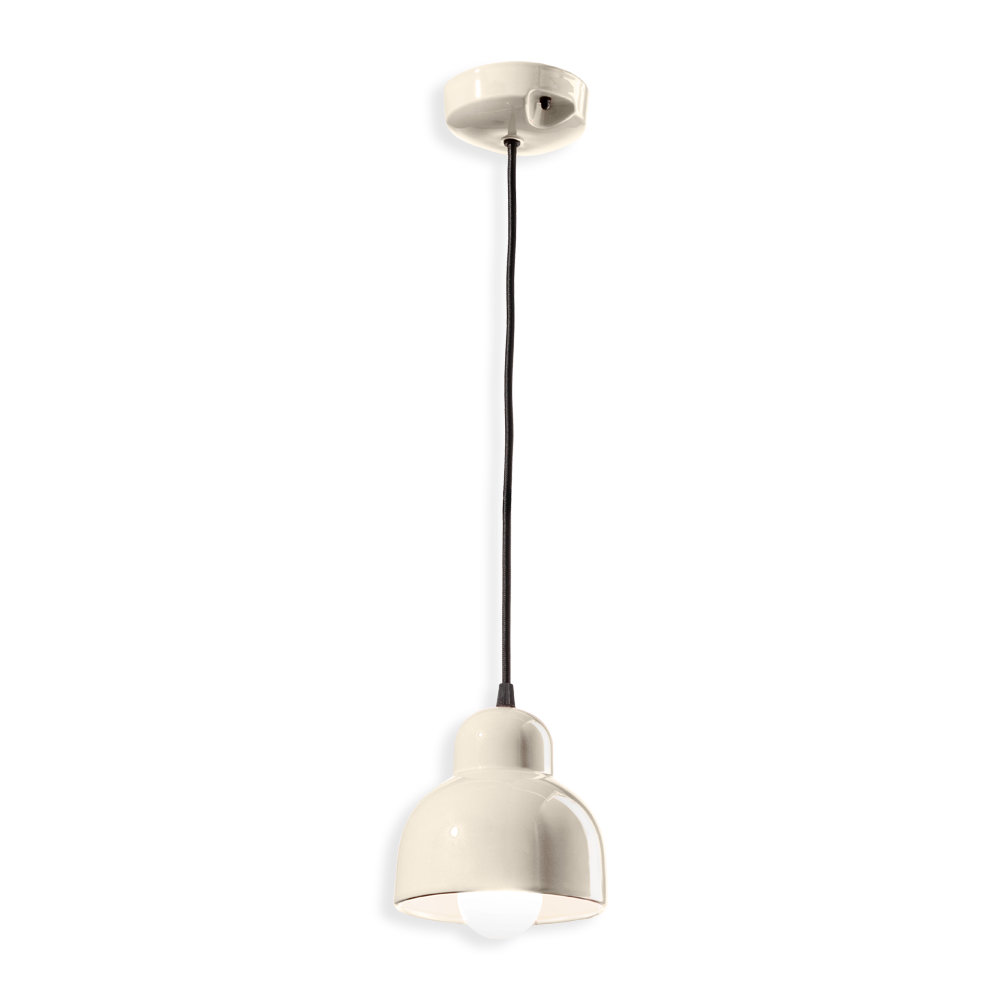 Ferroluce Závěsné svítidlo BERIMBAU, ∅ 15 cm, 1xE27 Barva: Krémová bílá