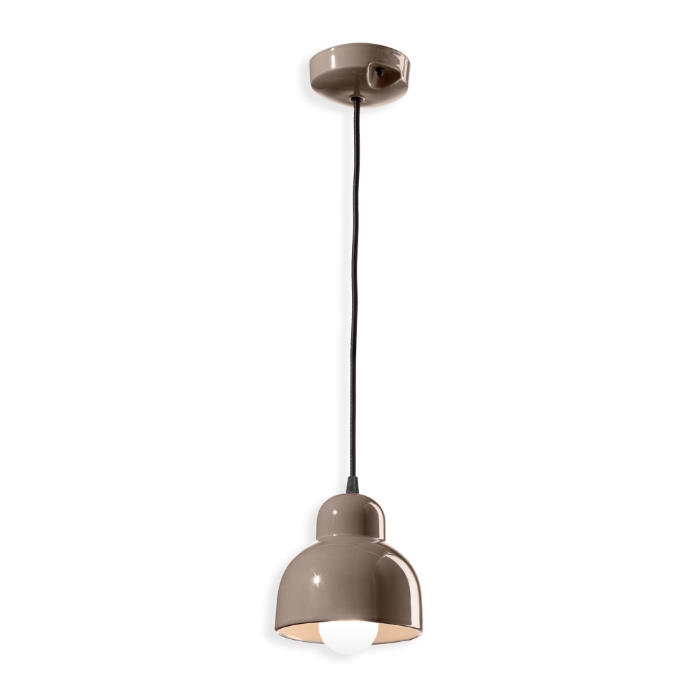 Ferroluce Závěsné svítidlo BERIMBAU, ∅ 15 cm, 1xE27 Barva: Hnědá