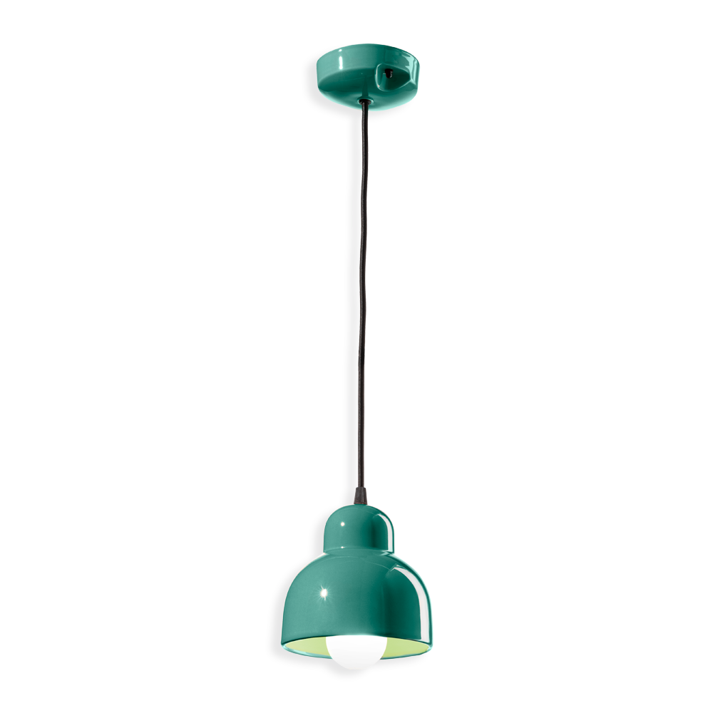 Ferroluce Závěsné svítidlo BERIMBAU, ∅ 15 cm, 1xE27 Barva: tyrkysová
