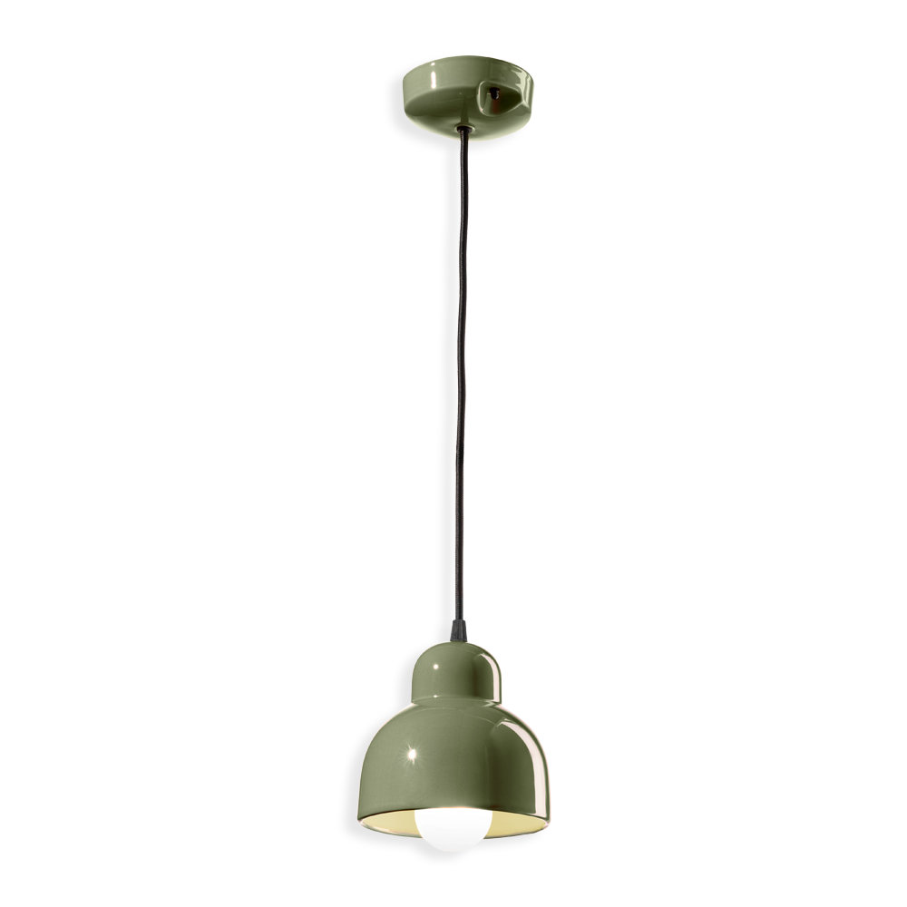 Ferroluce Závěsné svítidlo BERIMBAU, ∅ 15 cm, 1xE27 Barva: Zelená