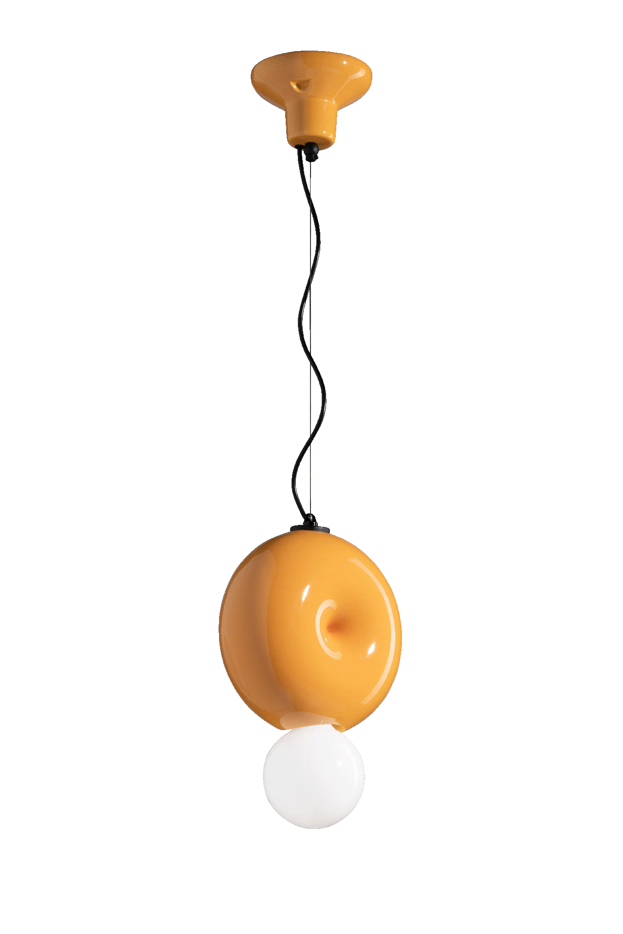 Ferroluce Závěsné svítidlo BUMBUM, ∅ 25 cm, 1xE27 Barva: Žlutá