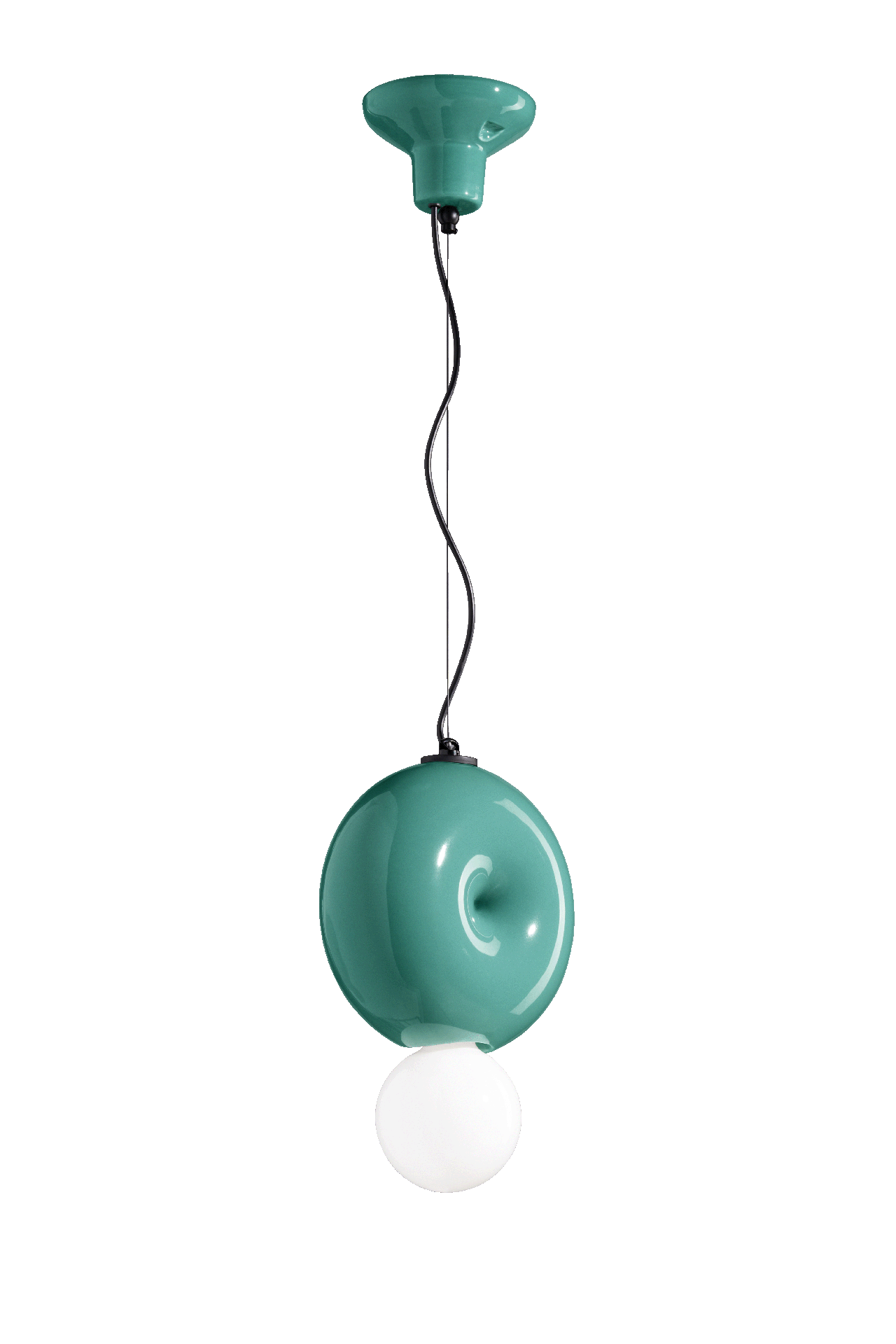 Ferroluce Závěsné svítidlo BUMBUM, ∅ 25 cm, 1xE27 Barva: tyrkysová
