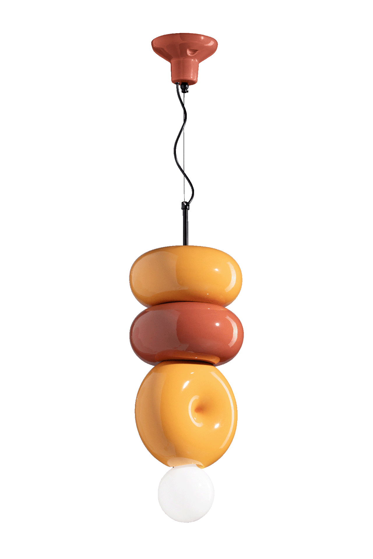 Ferroluce Závěsné svítidlo BUMBUM, v. 50 cm, 1xE27 Barva: Oranžovo-žlutá