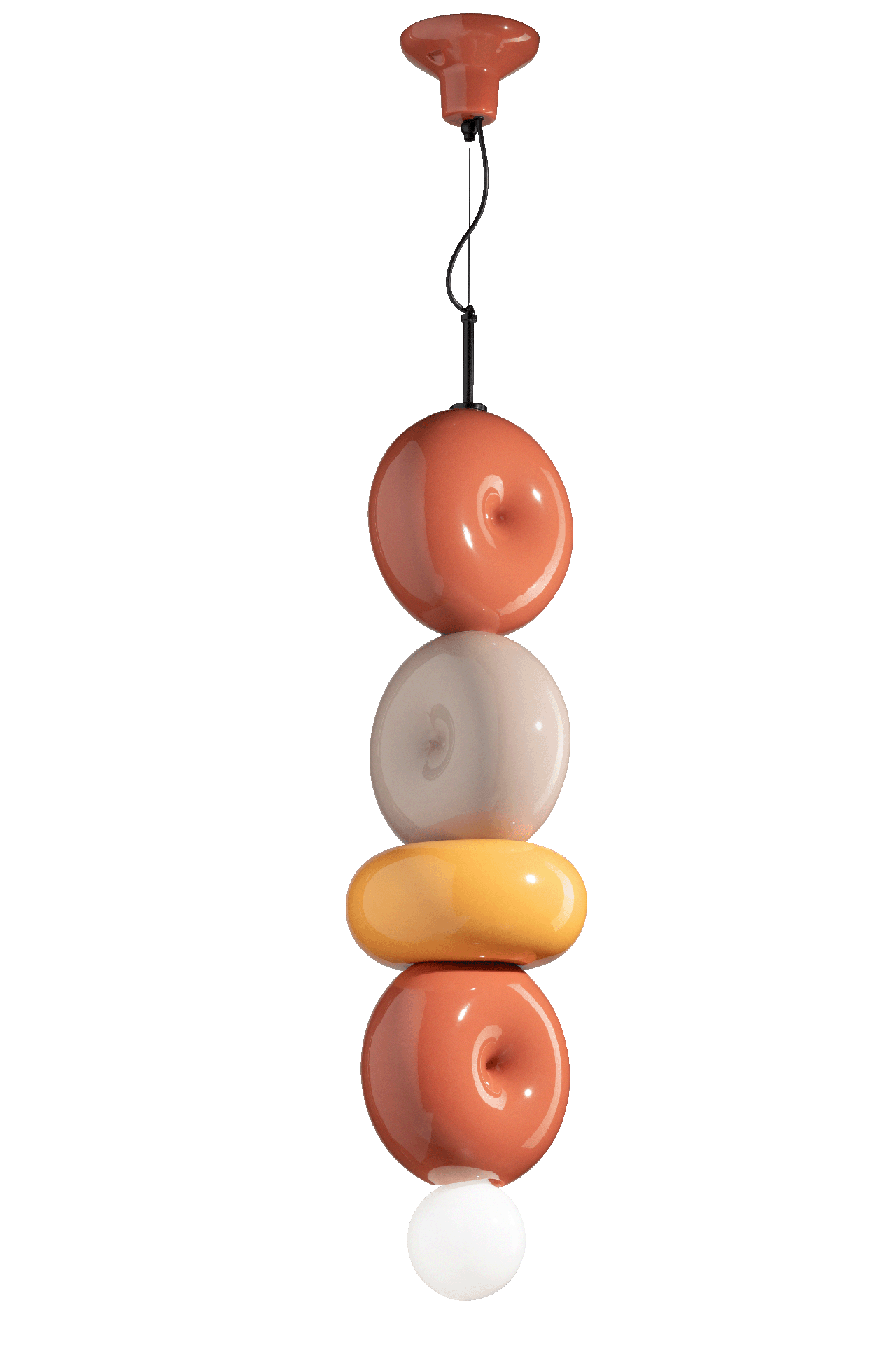 Levně Ferroluce Závěsné svítidlo BUMBUM, v. 85 cm, 1xE27 Barva: Oranžovo-žlutá