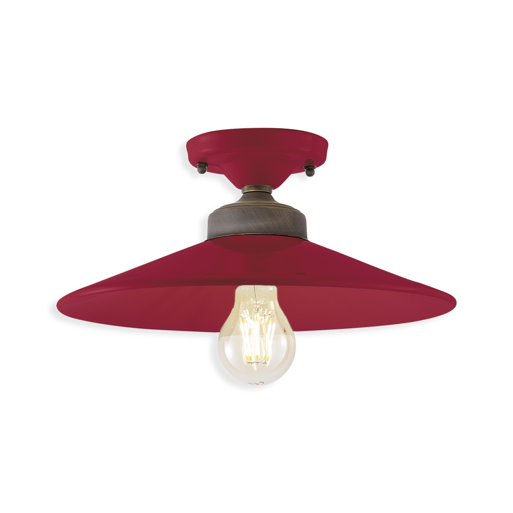 Ferroluce Stropní retro svítidlo COLORS, Ø 30 cm, 1xE27 Barva: Rudá červená