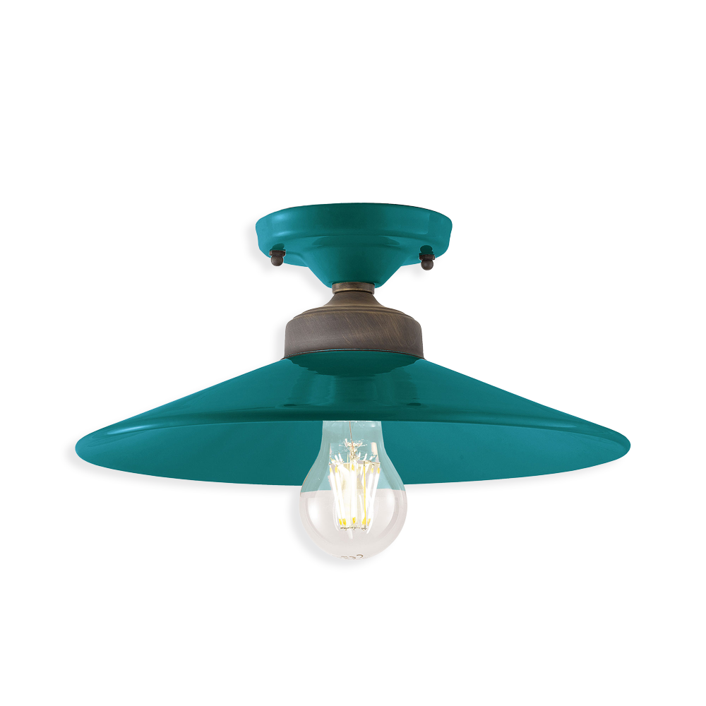 Ferroluce Stropní retro svítidlo COLORS, Ø 30 cm, 1xE27 Barva: Olivová zelená