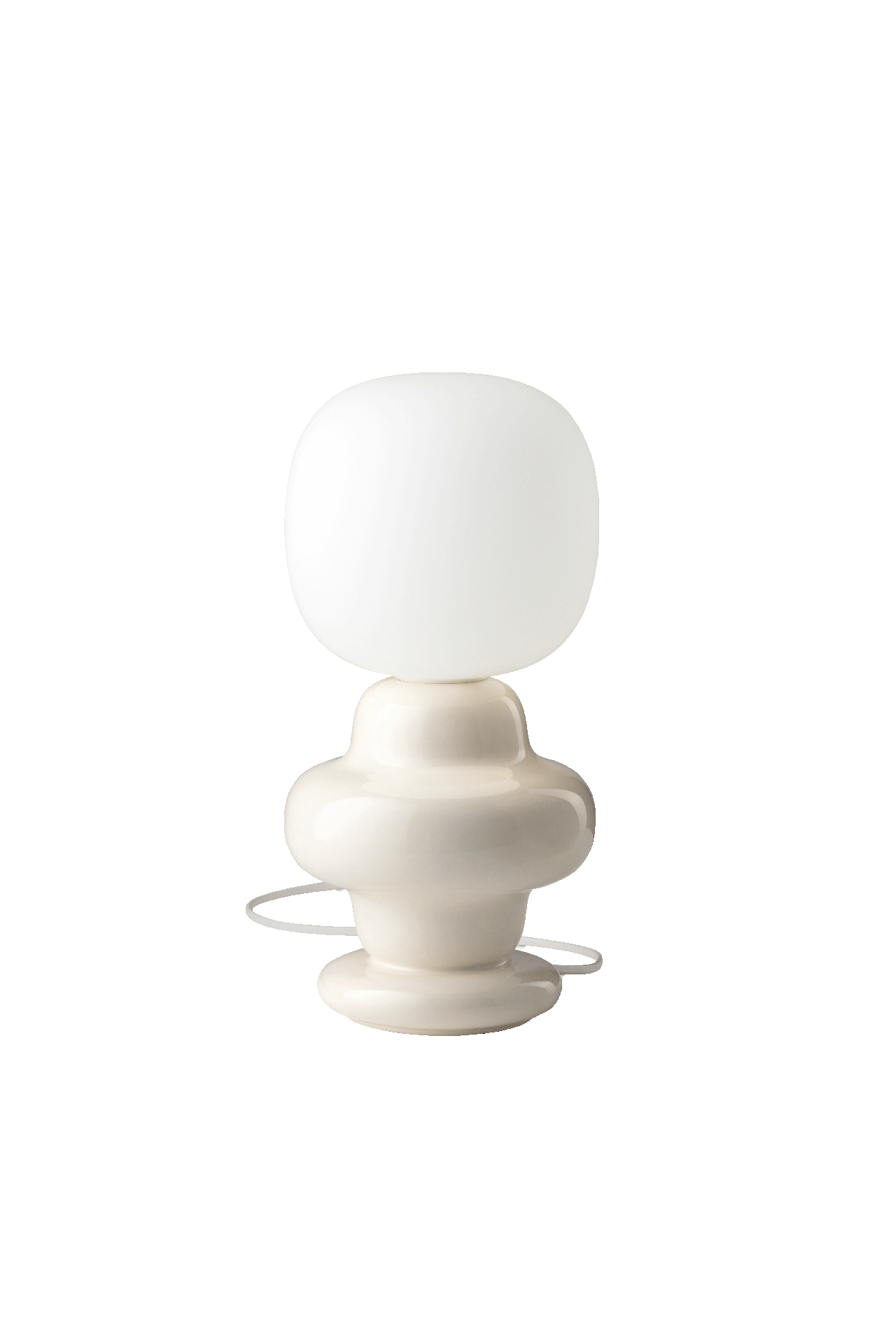Levně Ferroluce Stolní vintage lampa COPACABANA, v. 35 cm, 1xE14 Barva: Krémová bílá